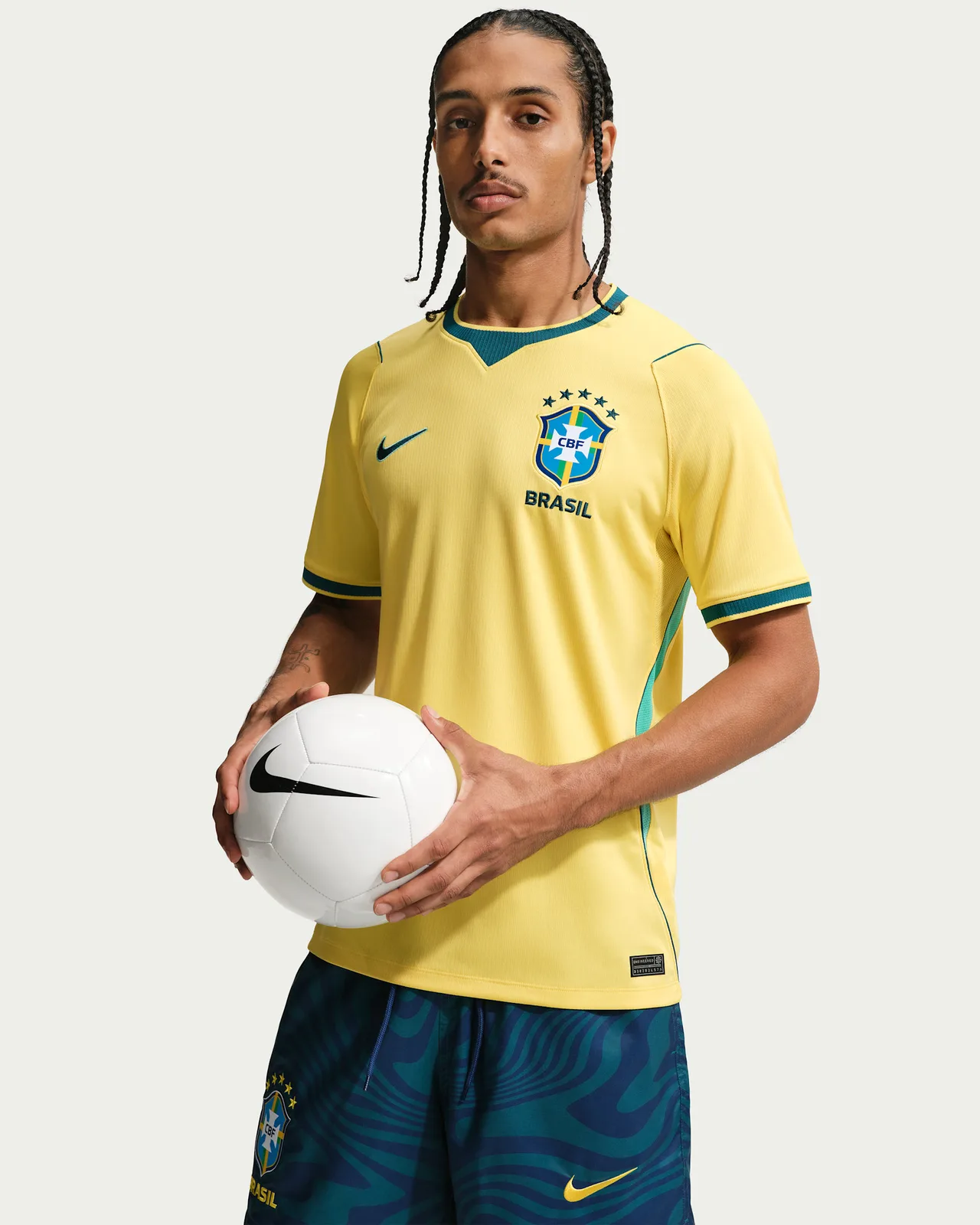 Brazilie WK 2026 thuisshirt geel met mintgroene details
